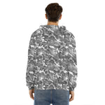 Camouflage Dazzle Pattern Print Men's Velvet Pullover Hoodie
