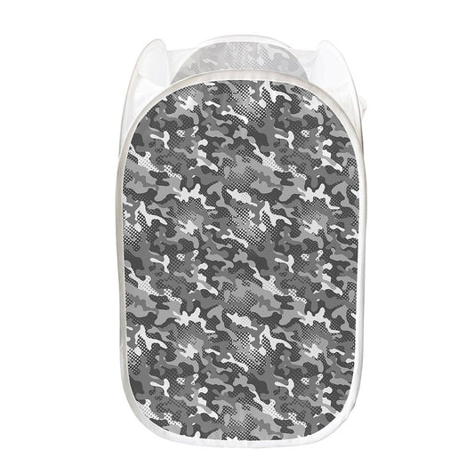 Camouflage Dazzle Pattern Print Mesh Laundry Hamper