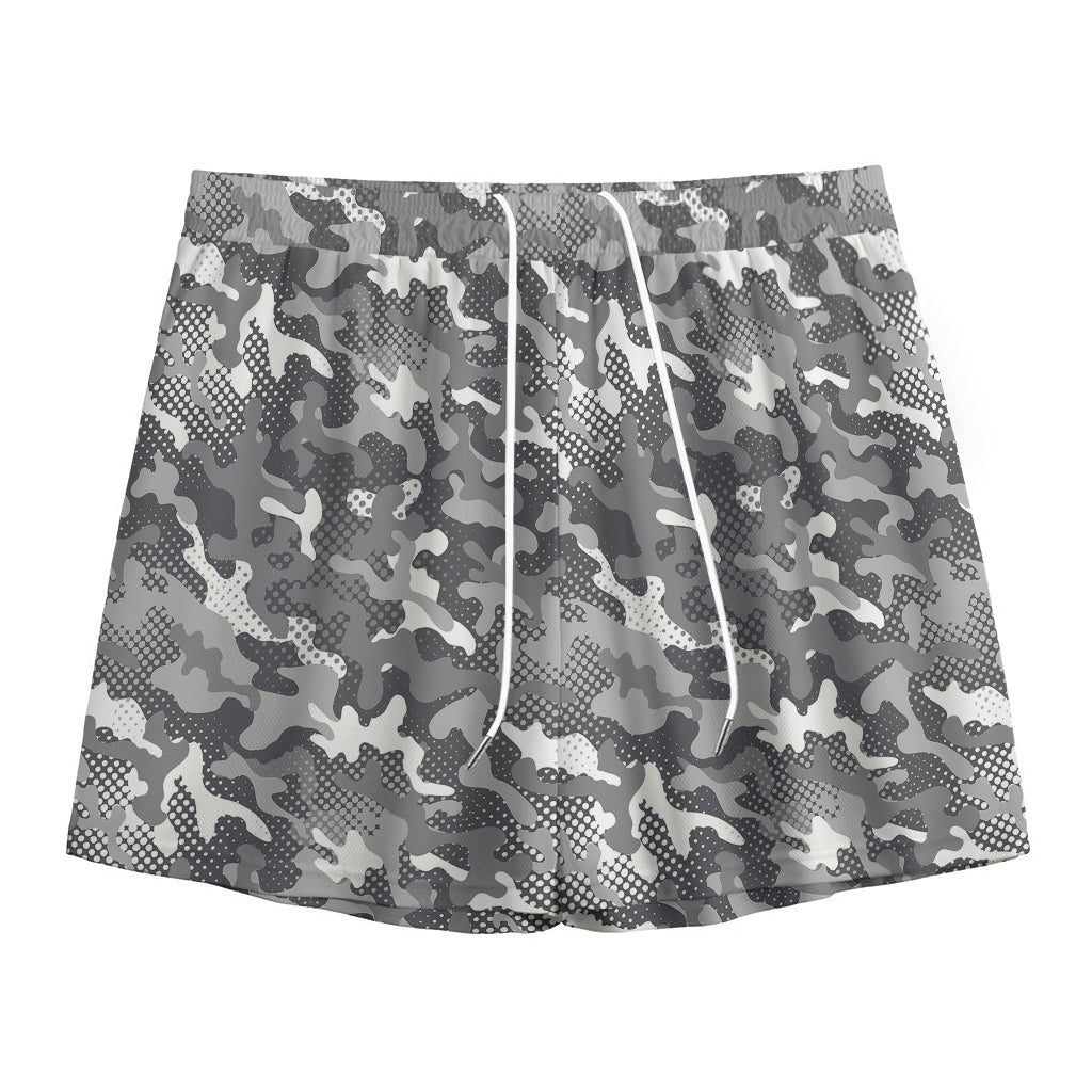 Camouflage Dazzle Pattern Print Mesh Shorts