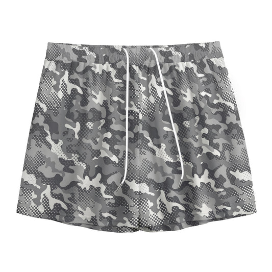 Camouflage Dazzle Pattern Print Mesh Shorts