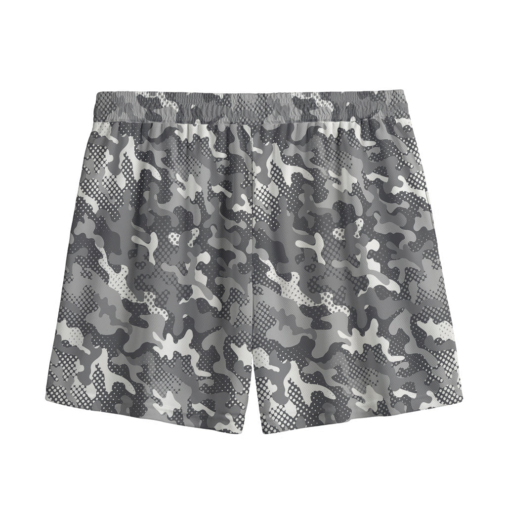 Camouflage Dazzle Pattern Print Mesh Shorts