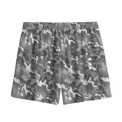 Camouflage Dazzle Pattern Print Mesh Shorts