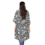 Camouflage Dazzle Pattern Print Open Front Beach Cover Up