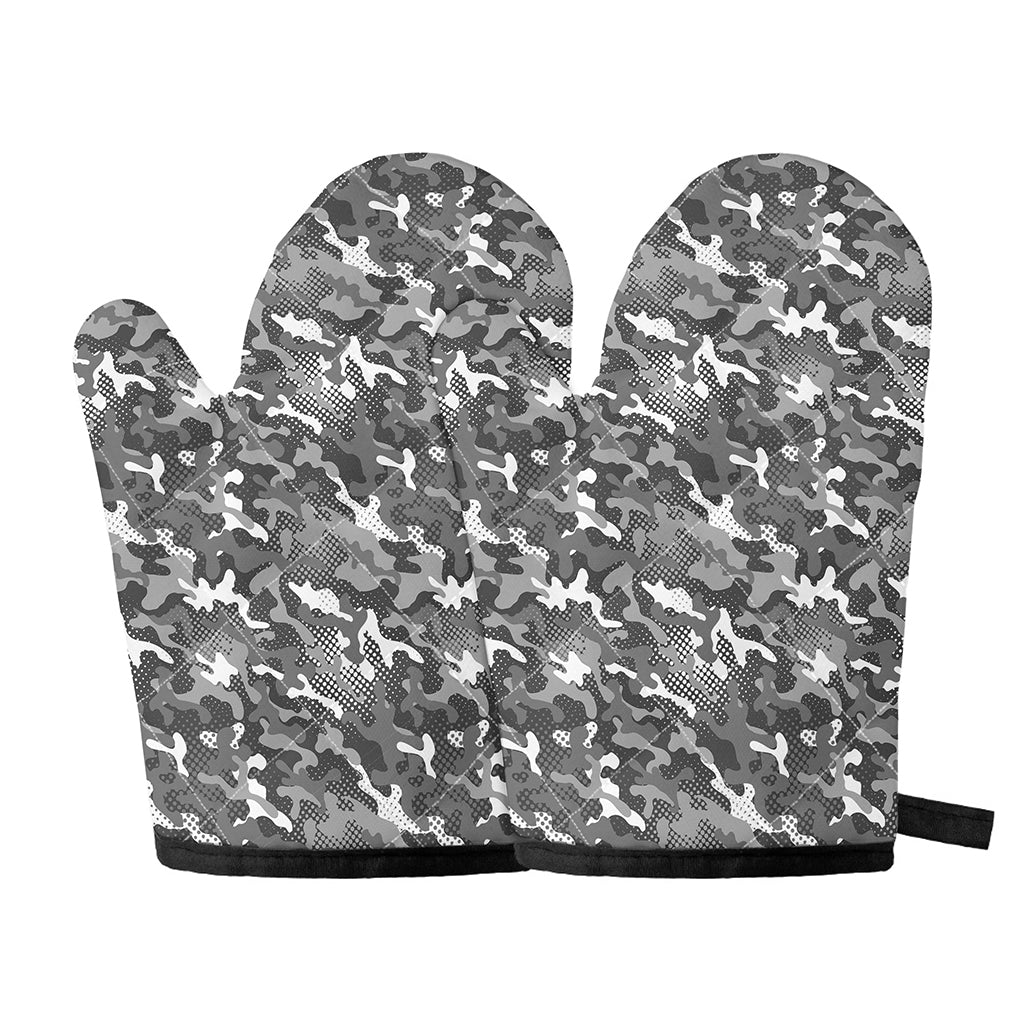 Camouflage Dazzle Pattern Print Oven Mitts