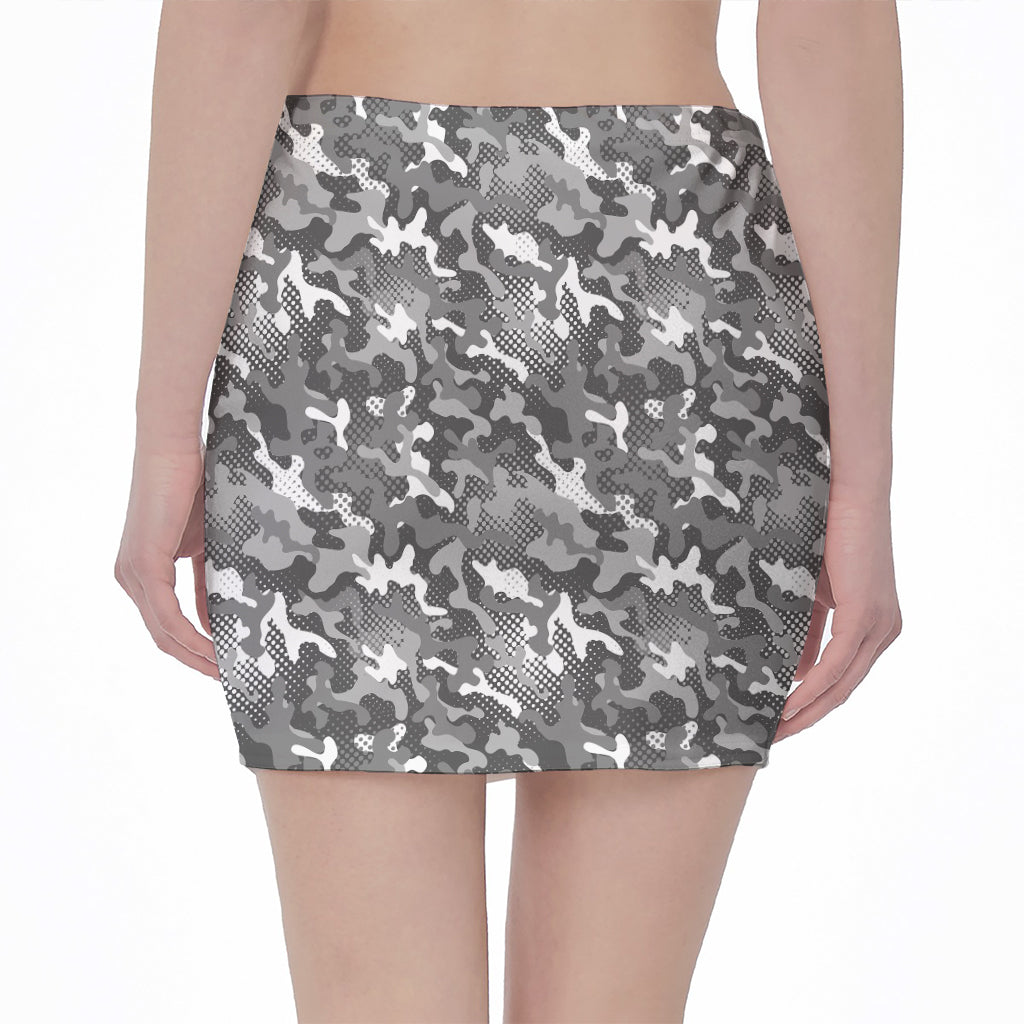 Camouflage Dazzle Pattern Print Pencil Mini Skirt