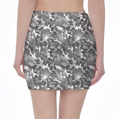 Camouflage Dazzle Pattern Print Pencil Mini Skirt