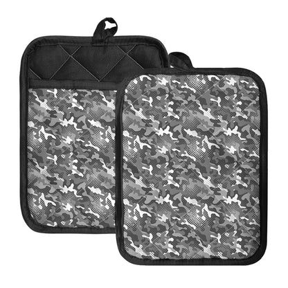 Camouflage Dazzle Pattern Print Pot Holders With Pocket