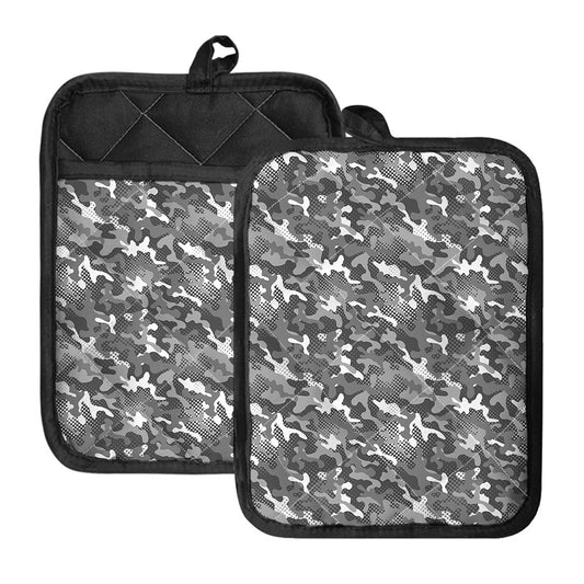 Camouflage Dazzle Pattern Print Pot Holders With Pocket