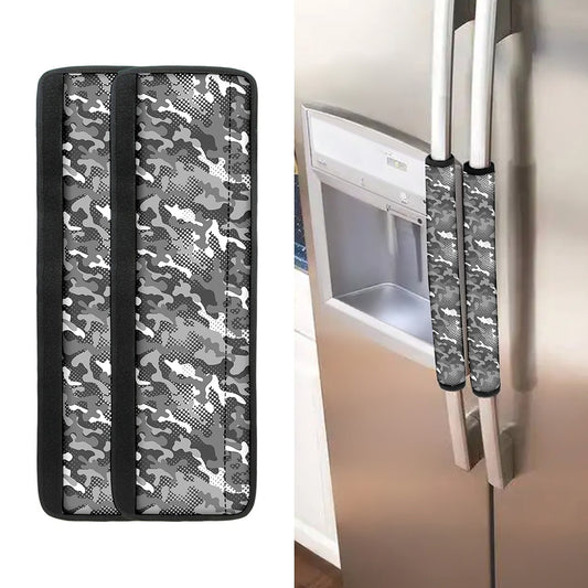 Camouflage Dazzle Pattern Print Refrigerator Handle Covers