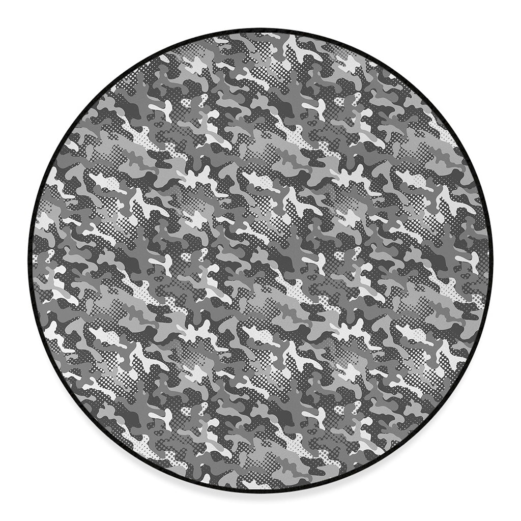 Camouflage Dazzle Pattern Print Round Floor Mat