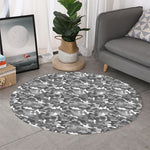 Camouflage Dazzle Pattern Print Round Rug