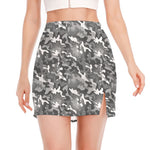 Camouflage Dazzle Pattern Print Side Slit Mini Skirt