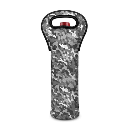 Camouflage Dazzle Pattern Print Single Neoprene Wine Tote