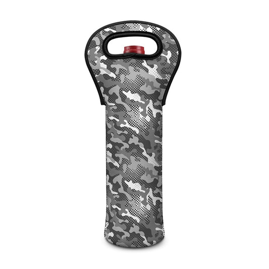 Camouflage Dazzle Pattern Print Single Neoprene Wine Tote
