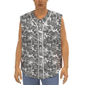 Camouflage Dazzle Pattern Print Sleeveless Baseball Jersey