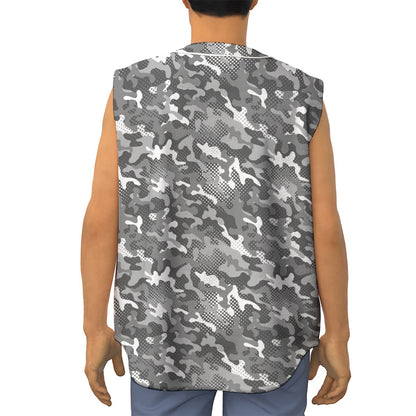 Camouflage Dazzle Pattern Print Sleeveless Baseball Jersey