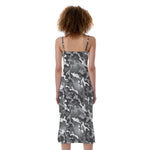Camouflage Dazzle Pattern Print Slim Fit Midi Cami Dress