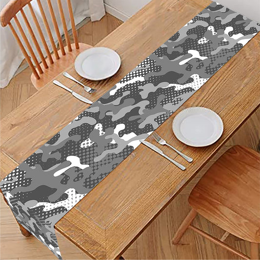 Camouflage Dazzle Pattern Print Table Runner