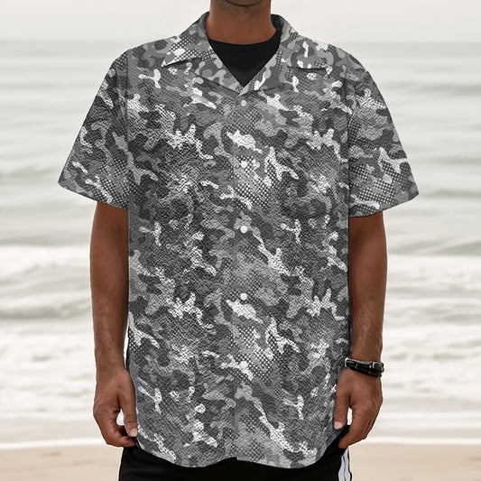 Camouflage Dazzle Pattern Print Textured Short Sleeve Shirt