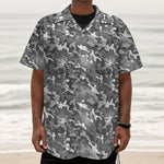 Camouflage Dazzle Pattern Print Textured Short Sleeve Shirt