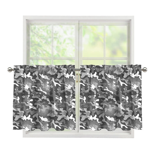 Camouflage Dazzle Pattern Print Tier Curtains