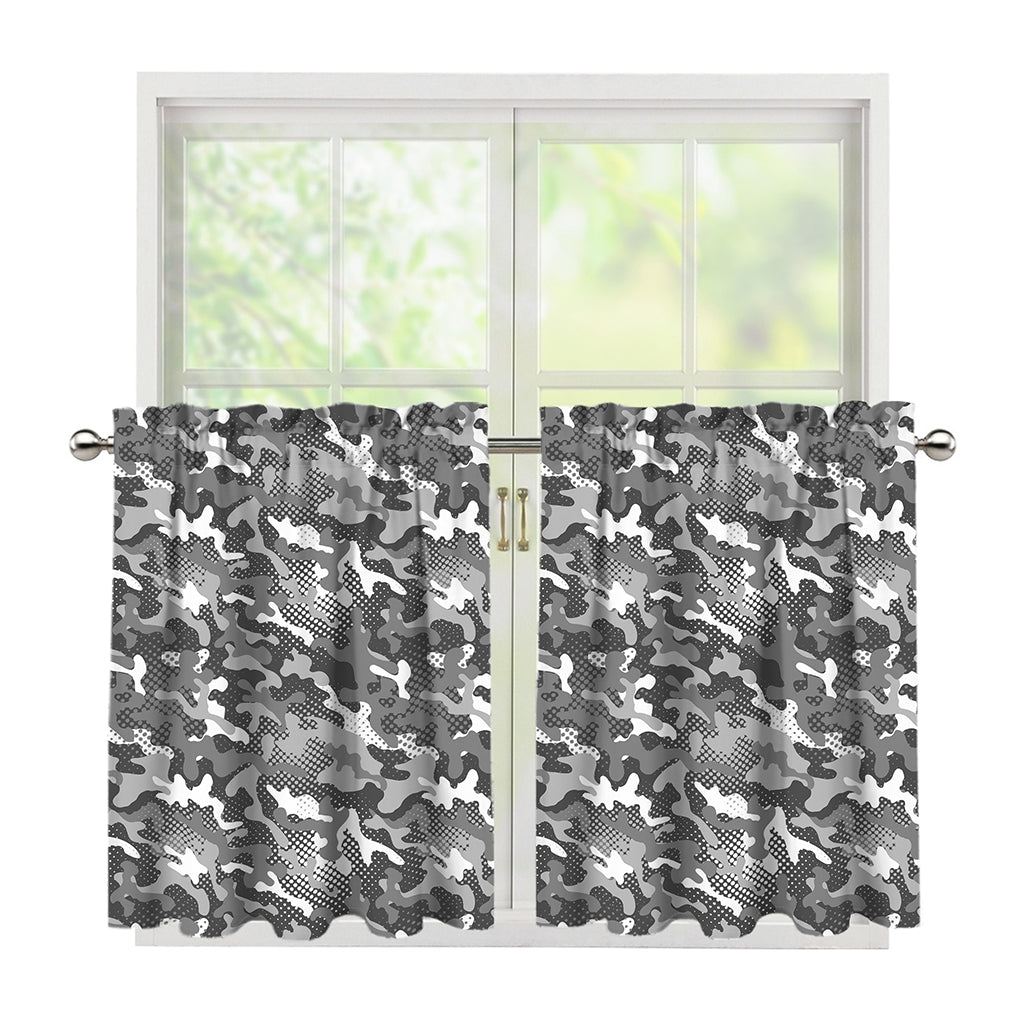 Camouflage Dazzle Pattern Print Tier Curtains
