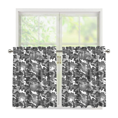Camouflage Dazzle Pattern Print Tier Curtains