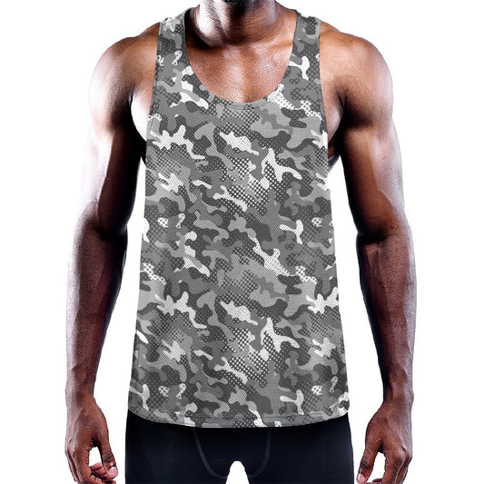 Camouflage Dazzle Pattern Print Training Tank Top