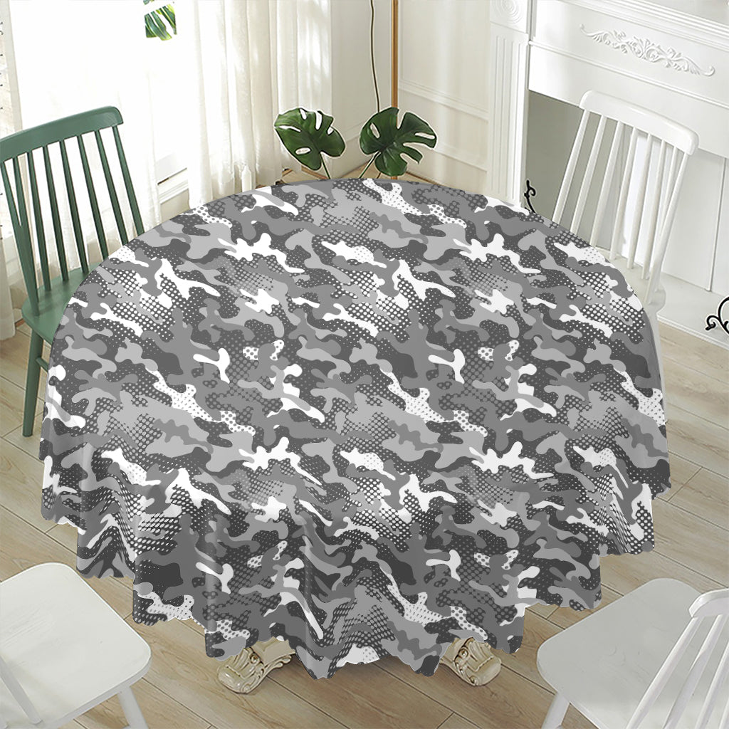 Camouflage Dazzle Pattern Print Waterproof Round Tablecloth