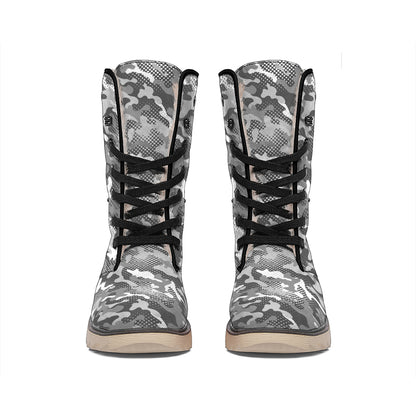 Camouflage Dazzle Pattern Print Winter Boots