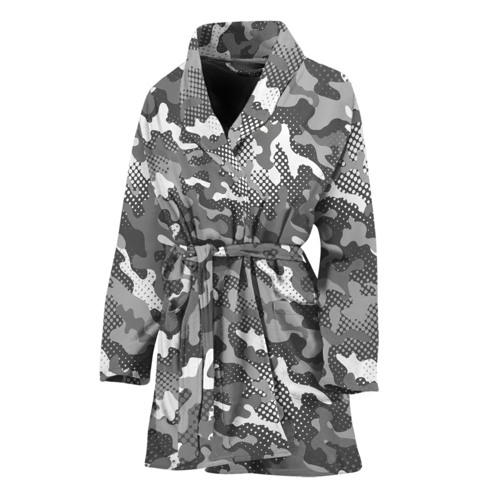 Camouflage Dazzle Pattern Print Women's Bathrobe