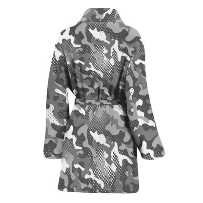 Camouflage Dazzle Pattern Print Women's Bathrobe