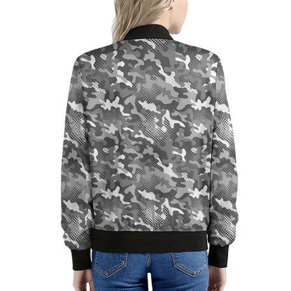 Camouflage Dazzle Pattern Print Women's Bomber Jacket