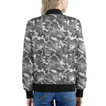 Camouflage Dazzle Pattern Print Women's Bomber Jacket