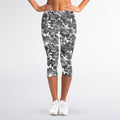 Camouflage Dazzle Pattern Print Women's Capri Leggings