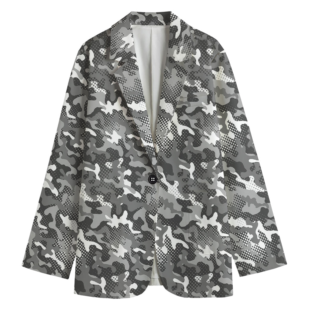 Camouflage Dazzle Pattern Print Women's Cotton Blazer