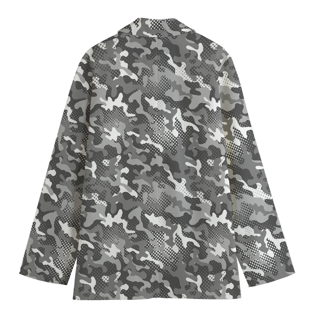 Camouflage Dazzle Pattern Print Women's Cotton Blazer