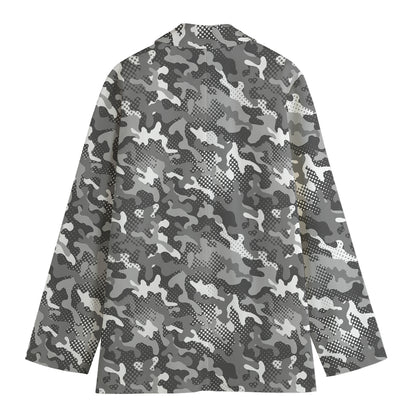 Camouflage Dazzle Pattern Print Women's Cotton Blazer