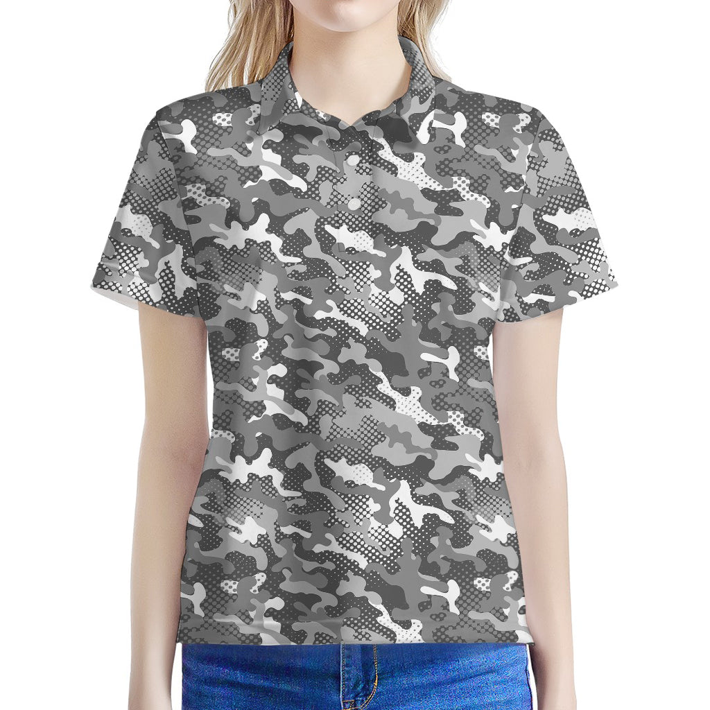 Camouflage Dazzle Pattern Print Women's Polo Shirt