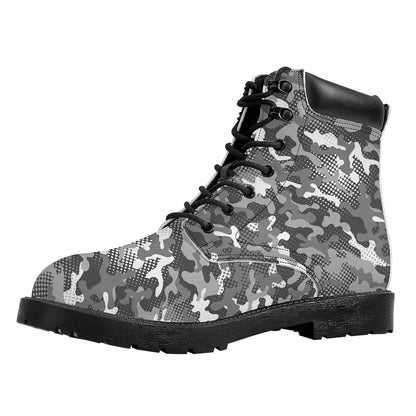 Camouflage Dazzle Pattern Print Work Boots