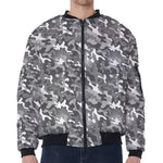 Camouflage Dazzle Pattern Print Zip Sleeve Bomber Jacket