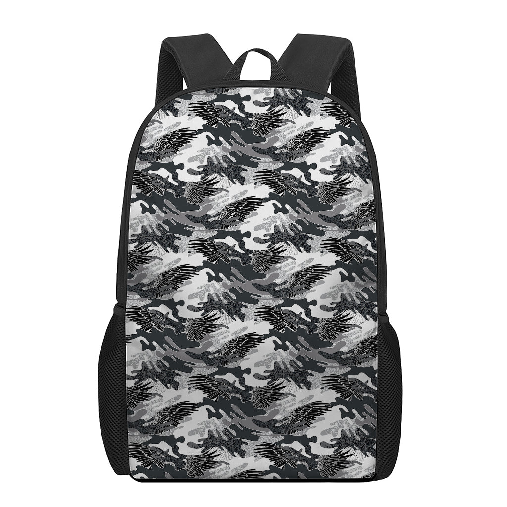 Camouflage Dazzle Wings Pattern Print 17 Inch Backpack