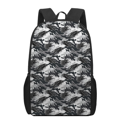 Camouflage Dazzle Wings Pattern Print 17 Inch Backpack