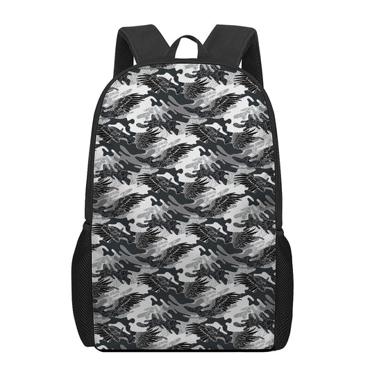 Camouflage Dazzle Wings Pattern Print 17 Inch Backpack