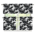 Camouflage Dazzle Wings Pattern Print 3 Piece Kitchen Curtains
