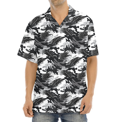 Camouflage Dazzle Wings Pattern Print Aloha Shirt