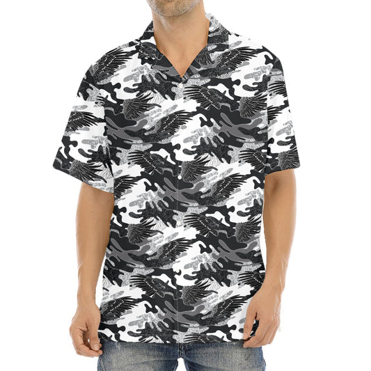 Camouflage Dazzle Wings Pattern Print Aloha Shirt
