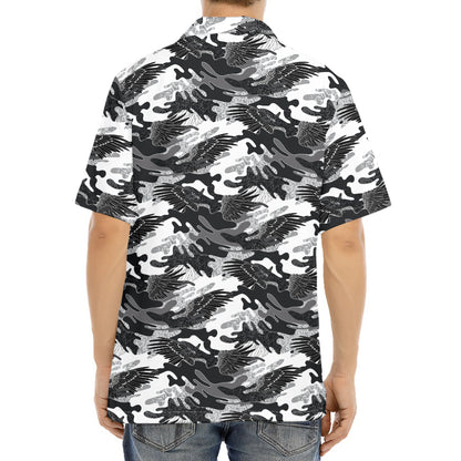 Camouflage Dazzle Wings Pattern Print Aloha Shirt
