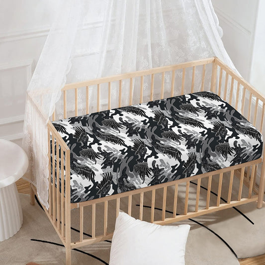 Camouflage Dazzle Wings Pattern Print Baby Crib Sheet