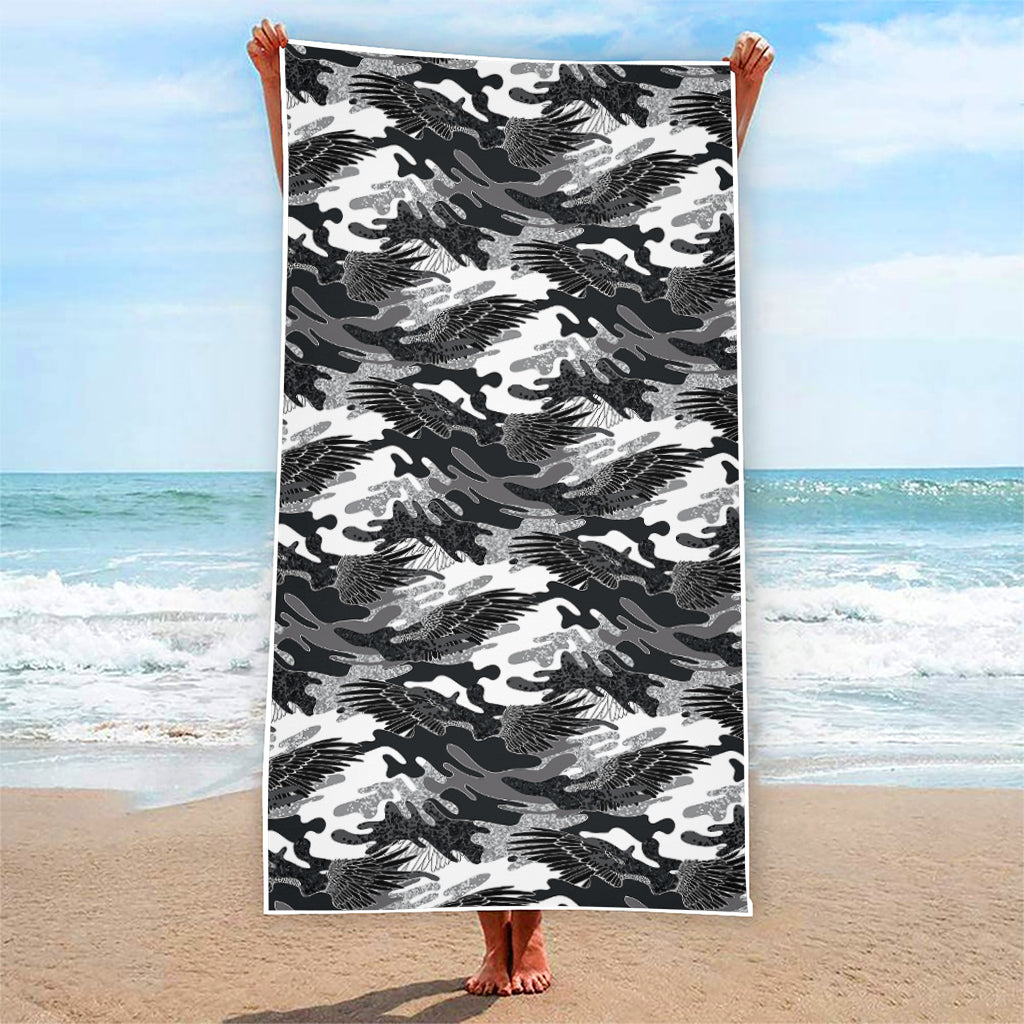 Camouflage Dazzle Wings Pattern Print Beach Towel